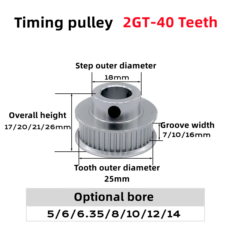 2GT 2M 40Teeth GT2 40T Timing  - огляд і ціна Gt2 Pulley