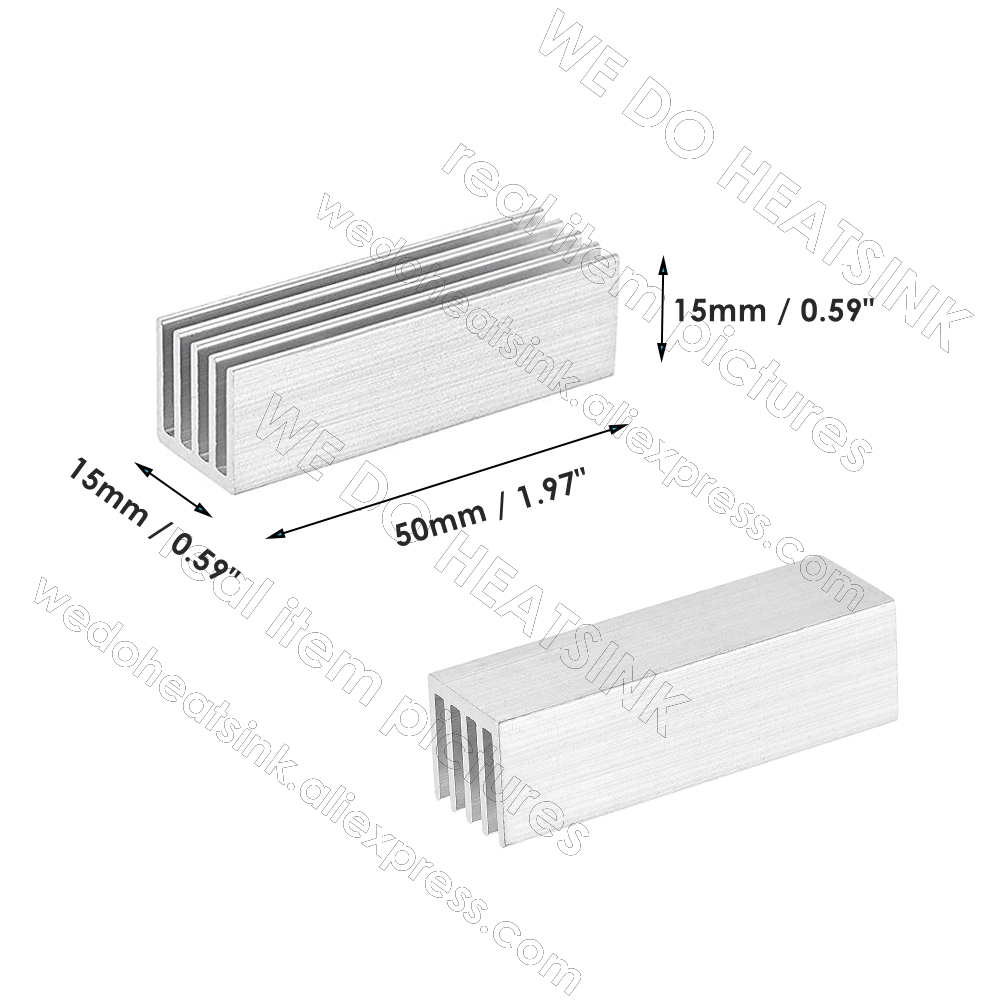 WE DO HEATSINK 50x15x15mm With - огляд і ціна Aluminium Extrusion