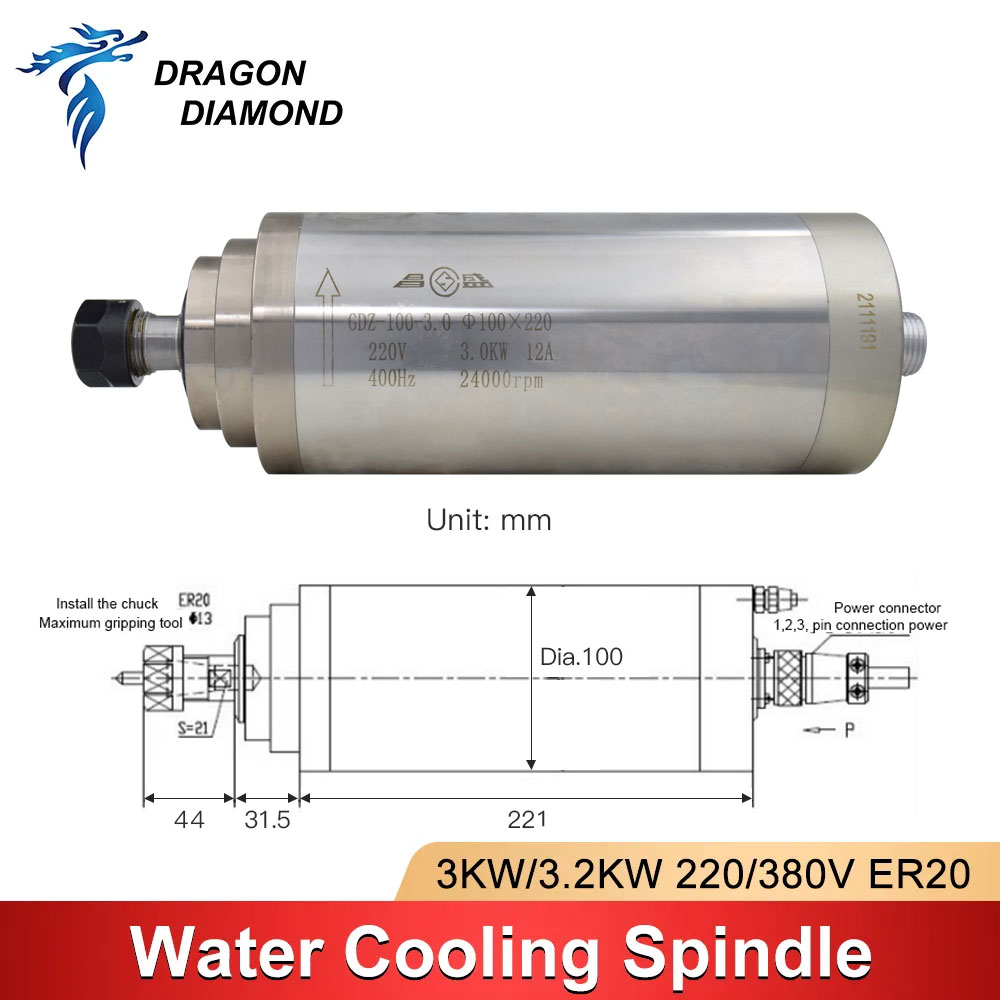 3KW Water Cooling Cooled Spind - огляд і ціна Water Cooled Spindle